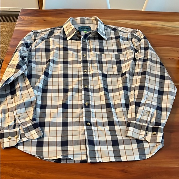 Beta Venturing Men's Large Plaid Button Down Casual Adventuring Shirt - Picture 1 of 9